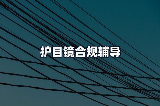 护目镜合规辅导